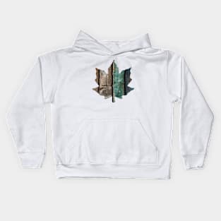 Distressed Wood Leaf Kids Hoodie